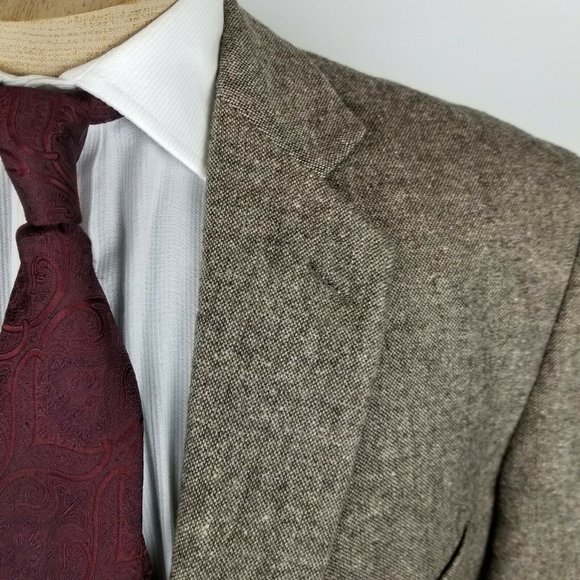 Oak Hill Sport Coat Mens 48T 1XLT Brown Wool Blend - Picture 6 of 12